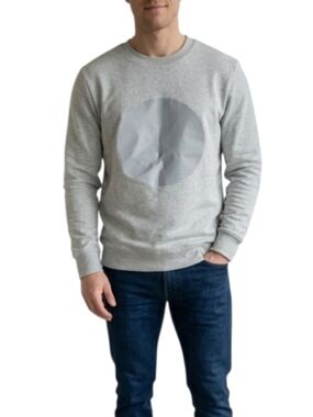 COS Sweatshirt Mens Size M Grey Reflective Circle Front Pullover